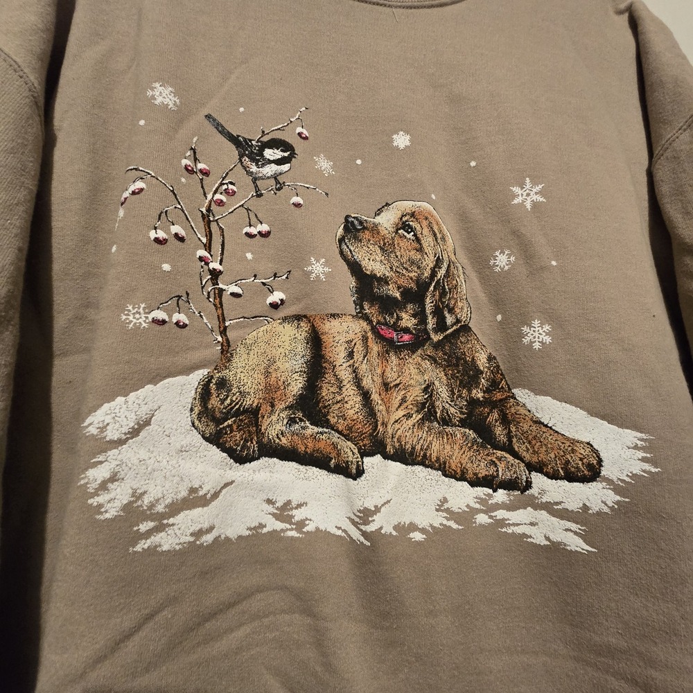 Vintage Jerzees 90s Y2K Golden Retriever Sweatshirt Womens 2X Puppy Dog Crewneck - Picture 2 of 8